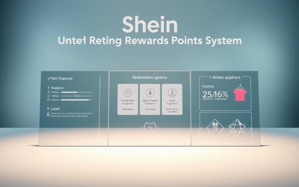 A sleek, modern infographic showcasing the Shein Rewards Points System. In the foreground, a clean, minimalist interface displays the program's key features - point earning, redemption options, and level progression. The middle ground features stylized icons and visualizations to illustrate the system's mechanics. The background has a soft, blurred gradient in Shein's signature colors, creating a professional, branded atmosphere. Subtle lighting and a high-resolution camera angle give the image a premium, high-quality look, making it an ideal asset to include in the "Understanding the Shein Rewards Points System" section of the article. A sleek, modern infographic showcasing the Shein Rewards Points System. In the foreground, a clean, minimalist interface displays the program's key features - point earning, redemption options, and level progression. The middle ground features stylized icons and visualizations to illustrate the system's mechanics. The background has a soft, blurred gradient in Shein's signature colors, creating a professional, branded atmosphere. Subtle lighting and a high-resolution camera angle give the image a premium, high-quality look, making it an ideal asset to include in the "Understanding the Shein Rewards Points System" section of the article.